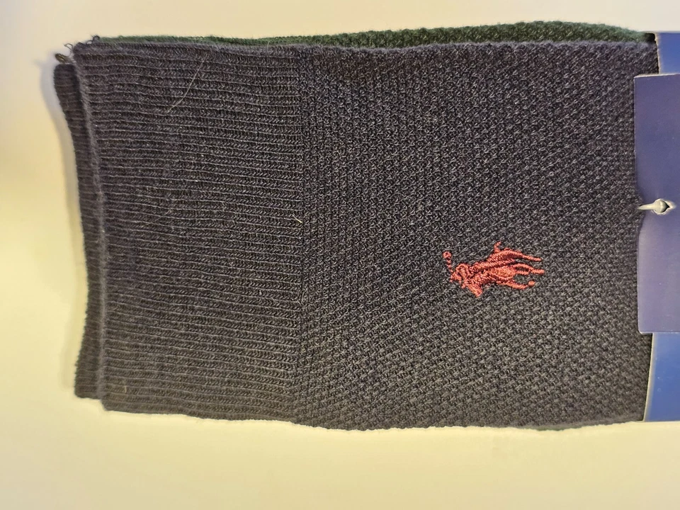 Polo Ralph Lauren 3 Pares Vestido Informal Calcetín VERDE ROJO AZUL OSCURO Acanalado NUEVO Foto 3 de 4