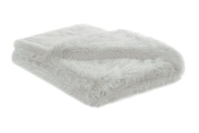 Felldecke, Kuscheldecke, Plaid Silber Grau 140x200 cm