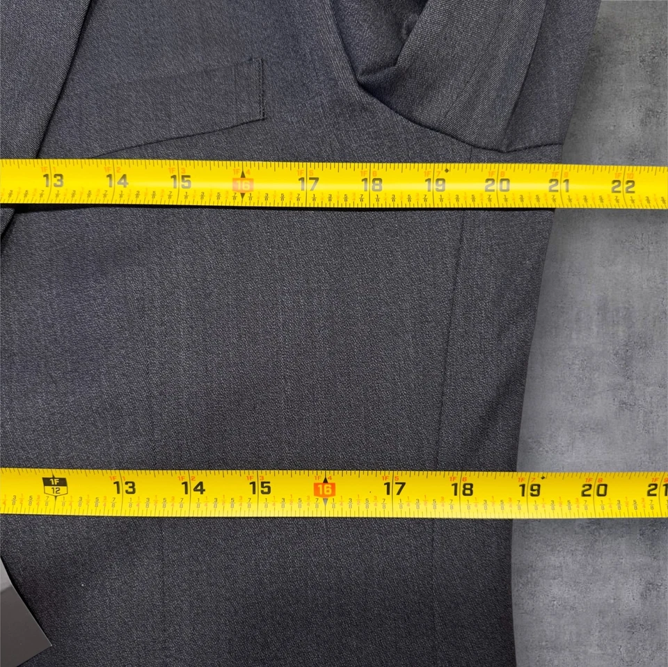 $429 Indochino Men's 42L Gray Wool Blazer Sport Coat Two Button Jacket - Image 4 of 4