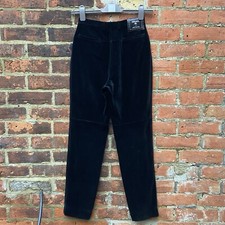 Versace Jeans Couture Vintage 90s Velvet Trousers Womens UK 8 Black Medusa Italy