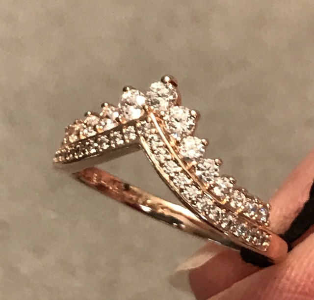 pandora rose princess wishbone ring