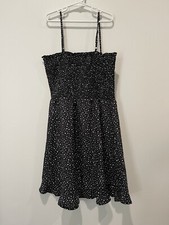 Forever 21 Black With White Polka Dot Dress Junior Size Medium Spaghetti Strap