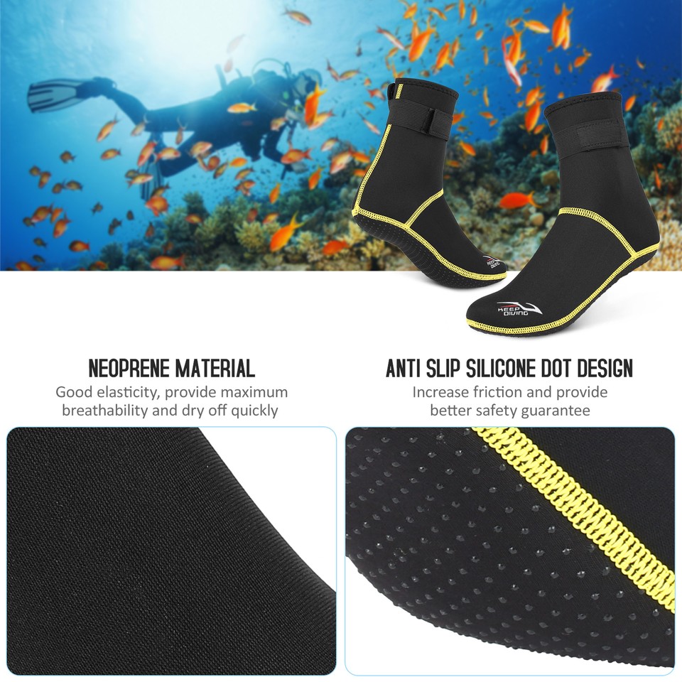 Diving Socks 3mm Neoprene Beach Socks Thermal Wetsuit Boots Slip A3V8