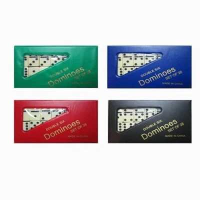 Double 6 Six Dominoes With Box Traditional Standard Set of 28 Tiles Travel Game