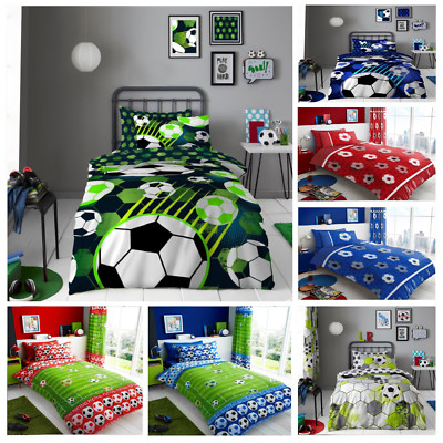 Wende Kinder FUSSBALL BETTBEZUG SET BETTWÄSCHE SET SPANNBETTLAKEN ODER VORHÄNGE