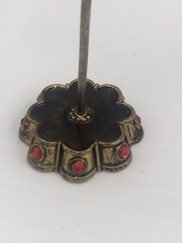  4 Pcs Vintage Metal Card Holder Desk  Enamel Palm Trees With Shiny Stones 5.5   - Picture 7 of 10
