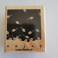 Enjoy Floating Leaves Wooden Mounted Rubber Stamp 2006 Stampin' Up