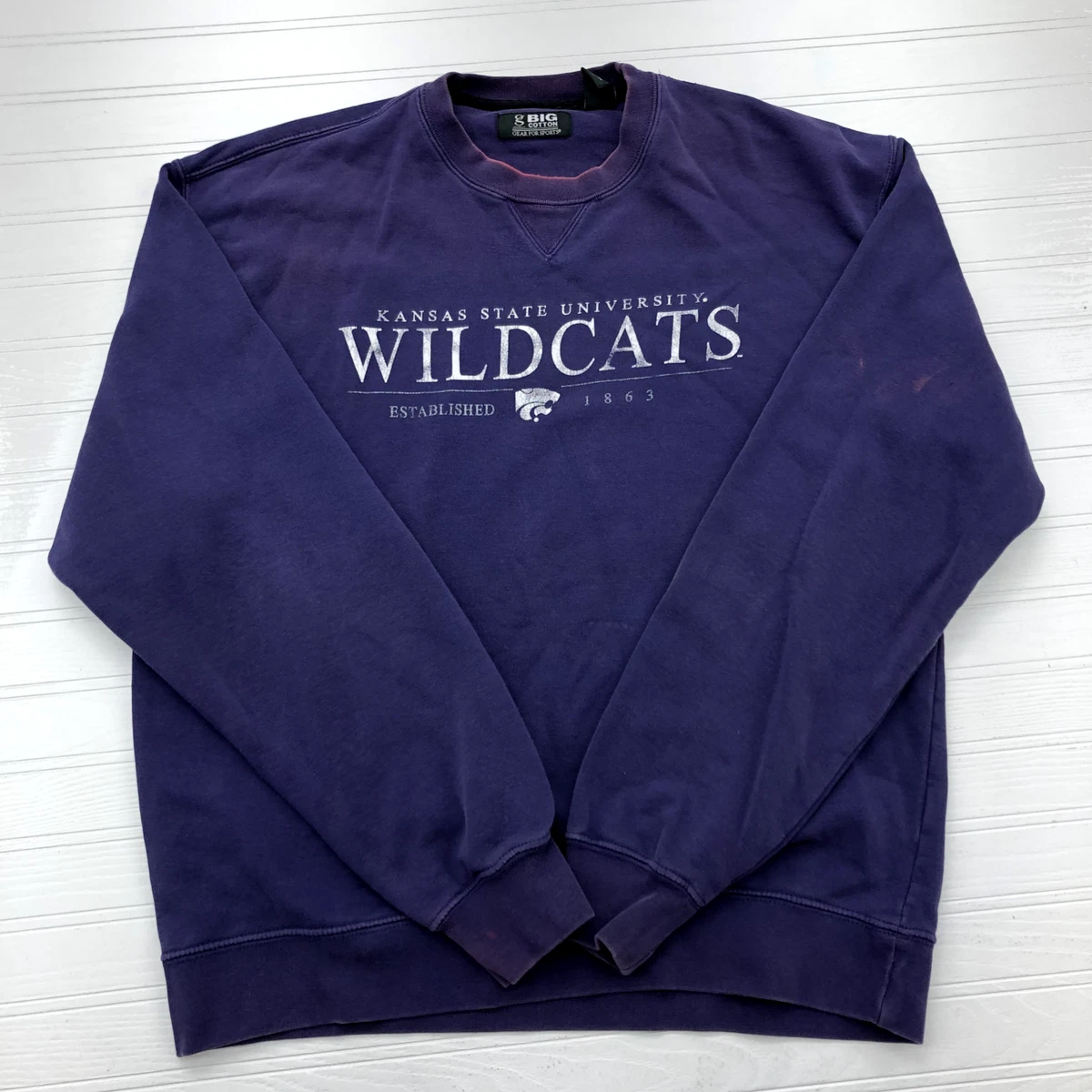 Vintage Big Cotton Gear For Sports Wildcats Purple Sweatshirt Adult Size L  | eBay