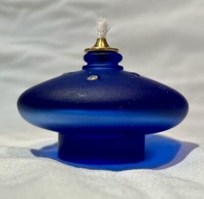 OIL LAMP Frosted Cobalt Accent Oil Lamp 3.5 Wide X 2.5 High