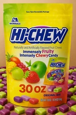 Hi-Chew Candy Fruity Chewy Mango Grape Strawberry Apple 30 OZ Jumbo Bag BB: 6/26