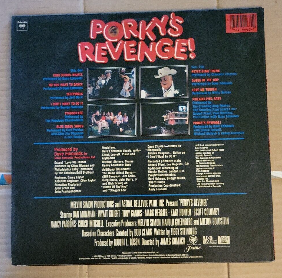 PORKY'S REVENGE 1st pressing LP George Harrison Jeff Beck