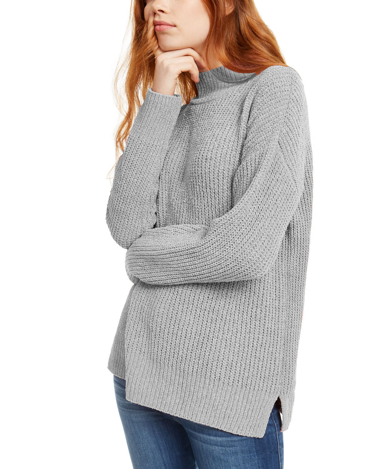 Hippie Rose Juniorsu0026#039; Mock-Neck Chenille Sweater Gray Size Extra Small  | eBay