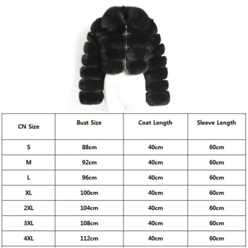 Women Luxury Fluffy Faux Fox Fur Coat Jacket Short Cardigan Winter Warm Outwear - Picture 5 of 35