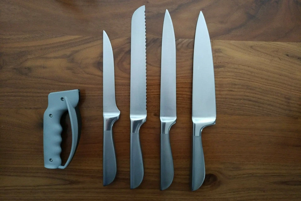 Messerset Kochmesser Edelstahl +Victorinox Messerschärfer - Bild 2 von 4