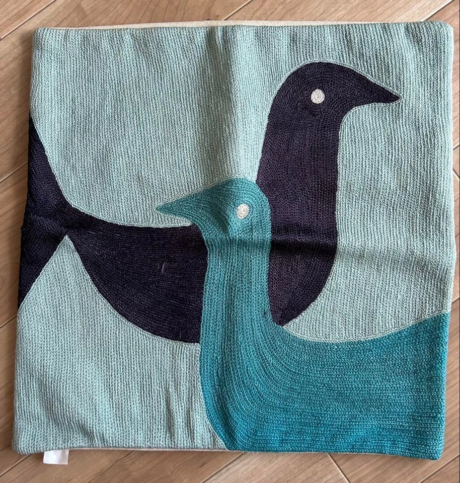 Jonathan Adler Partridge Bird Pillow Covers Set Embroidered JAPAN USED - Image 2 of 4