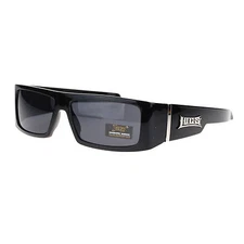 AUTHENTIC LOCS Men's Rectangular Gangster Style Sunglasses BLACK