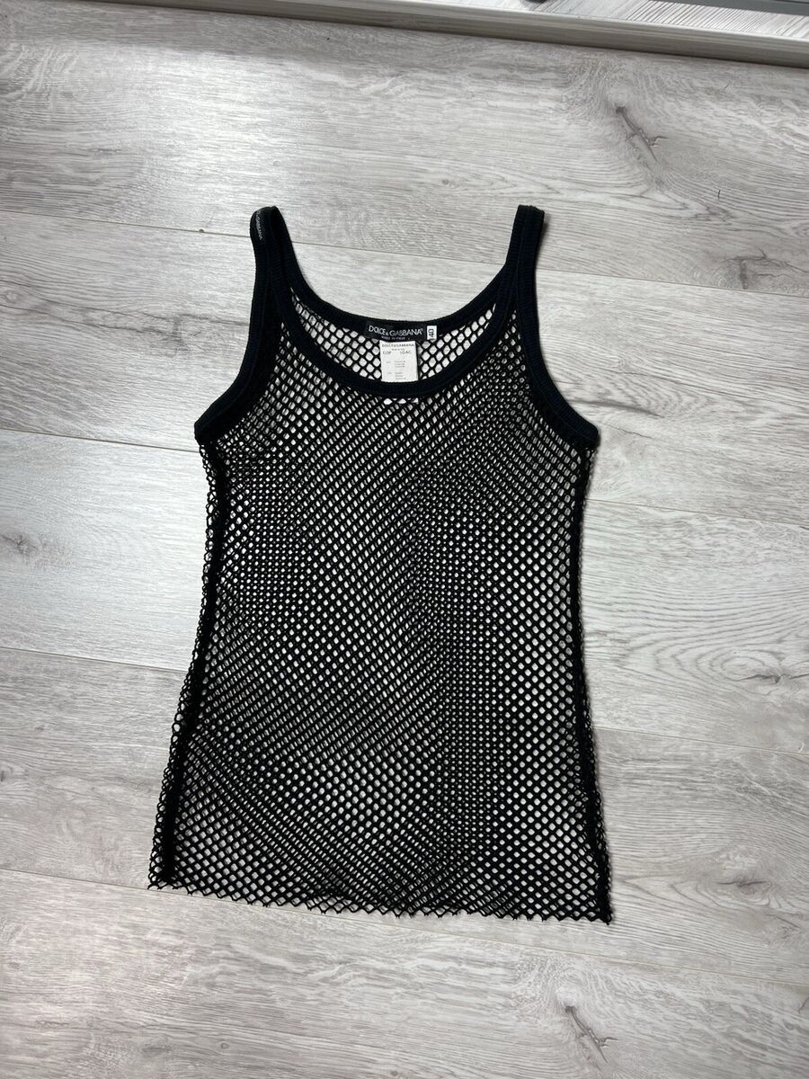 Vintage Dolce Gabbana Mesh Tank Top D&G Sleeveless Women's Vintage Dolce Gabbana Mesh Tank Top D&G Sleeveless Women's