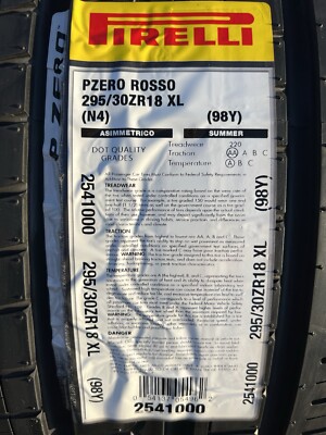 Set of TWO BRAND NEW 295/30ZR18 Pirelli P Zero Rosso Tires 2953018