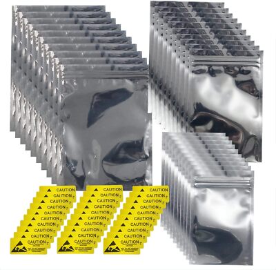 3 Sizes ESD Bags with Labels for Hard Drive HDD ESD Shielding Bag for Electronic