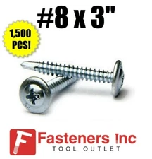 INTERCORP M95Z #8 x 3" Self Drilling Modified Truss Head K-Lath Screw (1,500BOX)