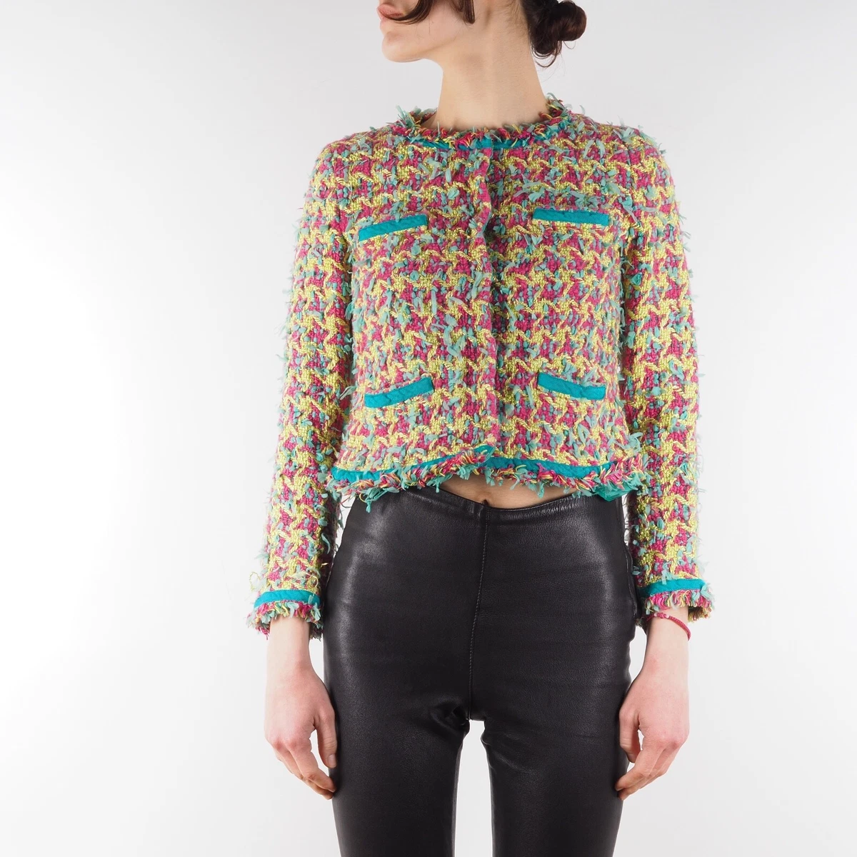 Multi coloured tweed clearance jacket