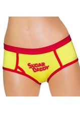 Sugar Daddy Boyshort X-Large Candy Pantie Yellow Red Logo Shortie Lingerie Gift