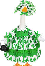 St Patrick'S Day Shamrock Goose Outfit Lawn Porch Goose Clothes for 23" St Patri