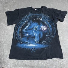 Vintage 90s Native American Wolf Shirt Med Astrology Wildlife Mystic Southwest