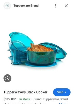 Tupperware Tupperwave Stack Cooker Microwave Set peacock Blue New