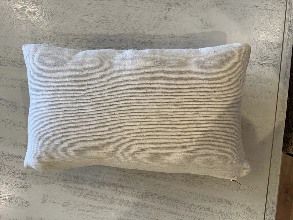 Restoration Hardware RH Cream Raw Silk Faille Lumbar Pillow Cover  13”x 21” READ - Image 4 of 4
