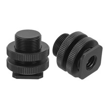 Female 5/8" to Male 3/8" Camera Hot Shoe Mount, 2 Pack Flash Cold Shoe Mount