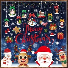 Christmas Window Clings 10 Sheets Christmas Window Decorations Double Sided C...