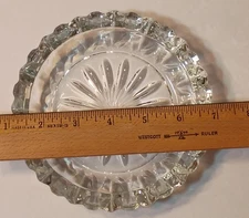 Vintage 6" diameter Glass Ashtray 1 lb. 1.8 oz.
