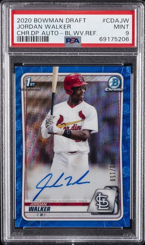 2020 BOWMAN DRAFT CHROME DRAFT PICKS AUTOS JORDAN WALKER 40/150 PSA 9 AUTO