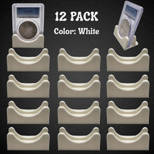  12 Coin Slab Holder Display Stand PCGS, NGC, ANACS Holder Plastic - White
