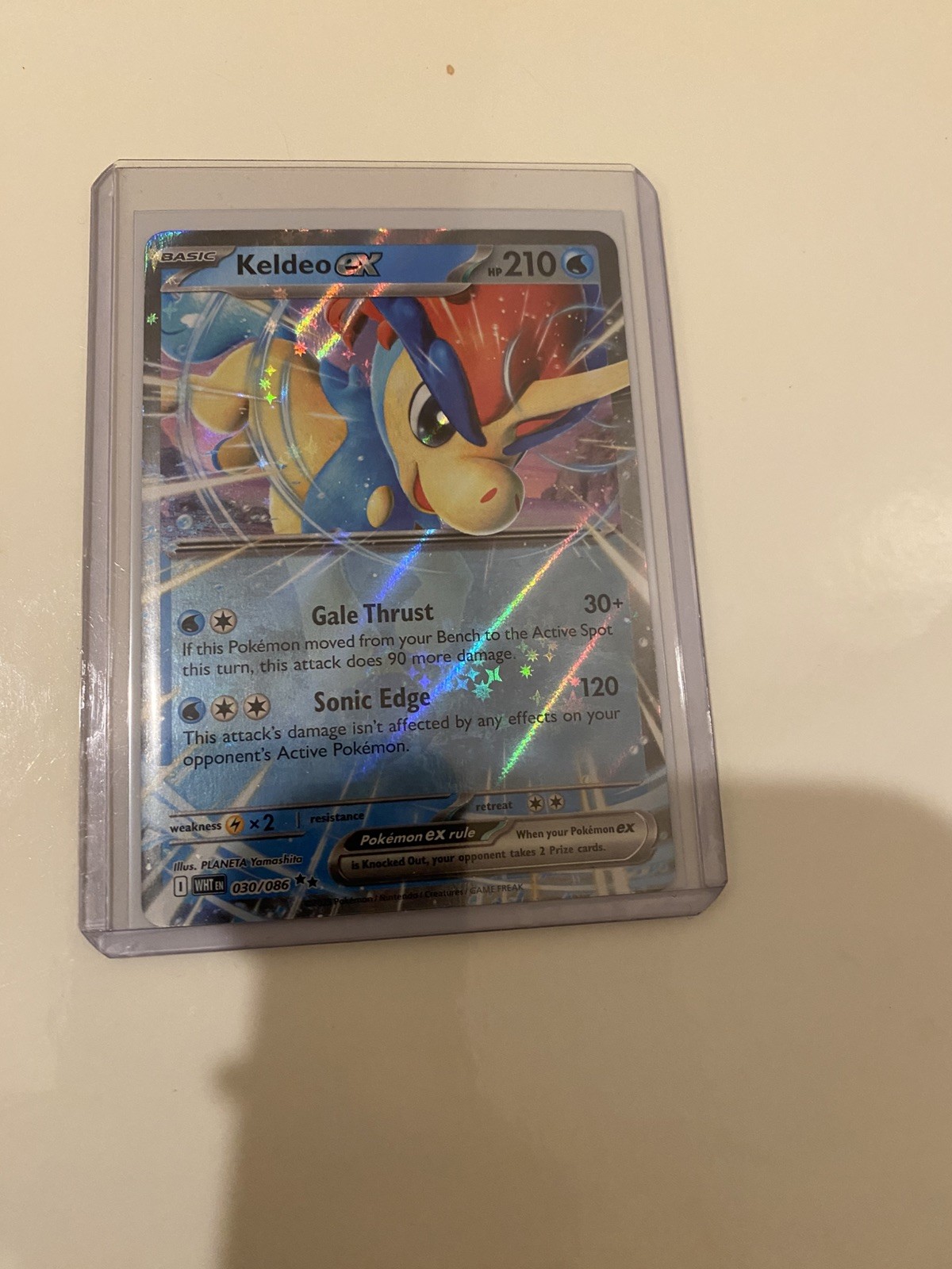 Pokémon Keldeo Ex 30/86 White Flare Card w/ Top Loader