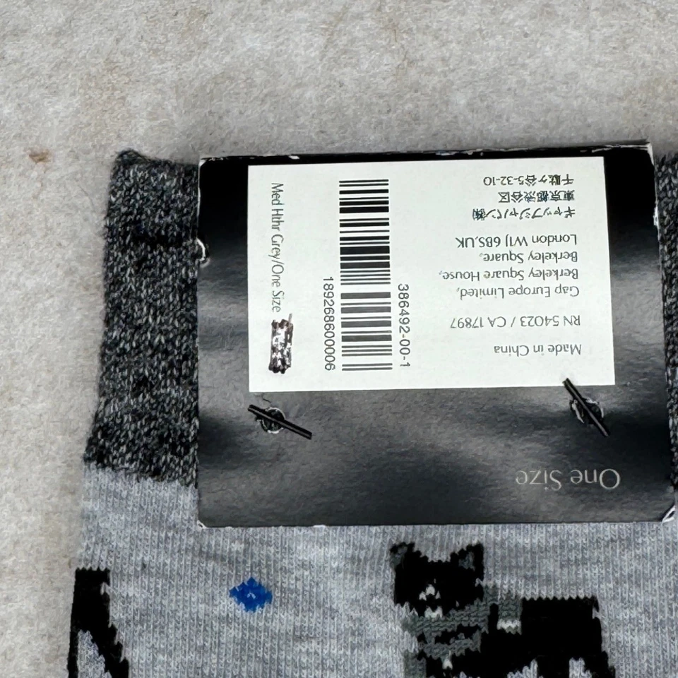 Calcetines Banana Republic para Hombres Talla Única Gris Jaspeado Estampado de Perro OS Nuevos con Etiquetas Foto 4 de 4