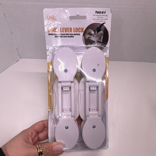 Cradle Plus Door Lever Lock Child Proof Pack of 4 White X002ER7LC3