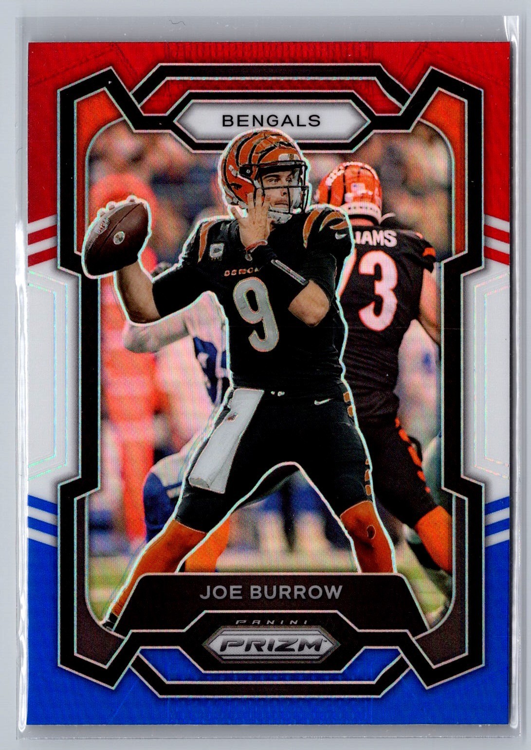 2023 Prizm JOE BURROW 57 Red White Blue Parallel Bengals