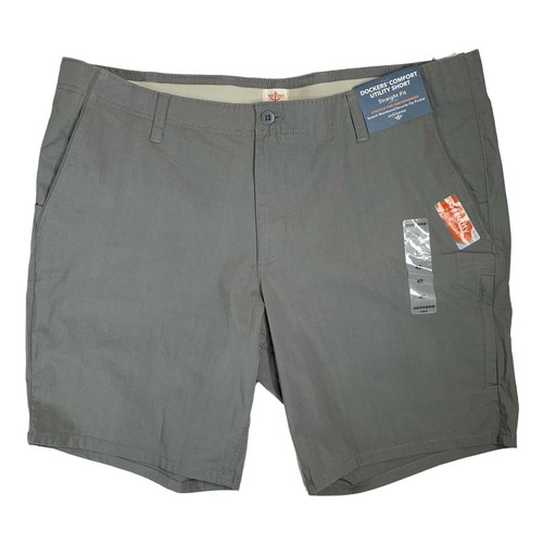 NUOVO Dockers Shorts Comfort Utility Chino Short Grigio Uomo Taglia 42