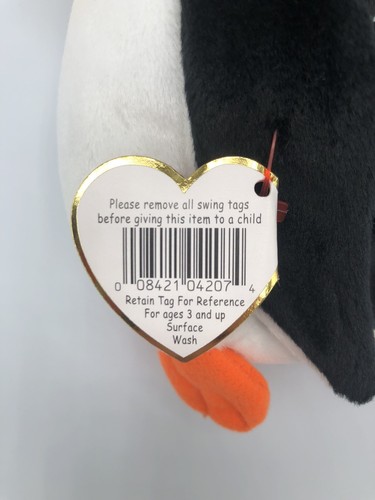 Ty Beanie Babies Zero Penguin 1998 PE Pellets VTG 90s Baby Stuffed Animal Toy - Picture 17 of 18