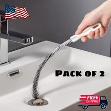 2pcs Drain Clog Remover 45cm Sink Sewer Pipe Dredging Brush Hair Cleaning Tool