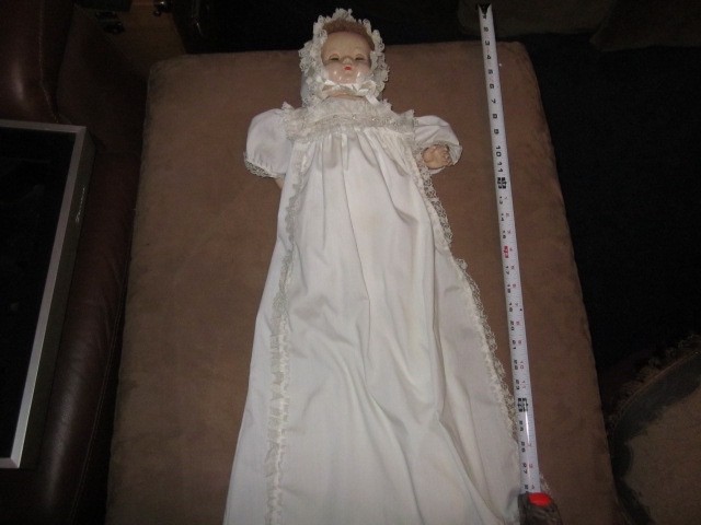 1940's? Effanbee Composition Doll with Working Eyes 19" In Christening Outfit