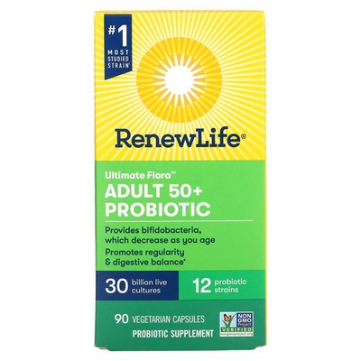 2 X Renew Life, Ultimate Flora Adult 50+ Probiotic, 30 Billion CFU, 90 Vegetaria