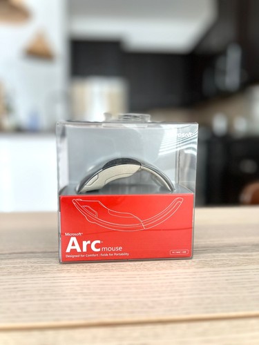 Discontinued Microsoft Arc Mouse PC/Mac USB 1349 w/Receiver 1350 Black Ergonomic - 第 2/3 張圖片