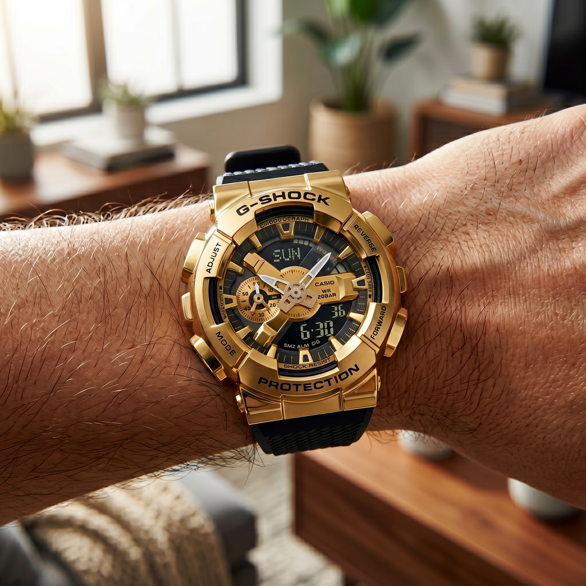 G-Shock GM-110G-1A9JF Gold/Black Rubber Quartz Digital Analog