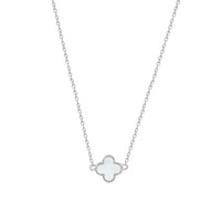 Xenox Halskette Mit AnhäNger Clover Perlmutt Sterling-Silber XS10095