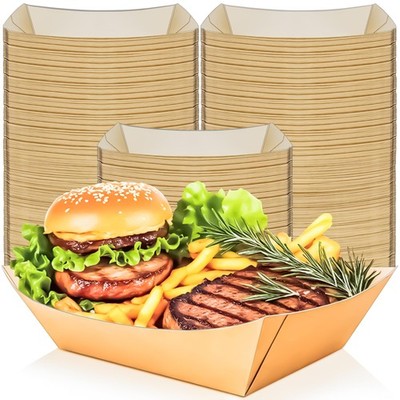 125 Pack 5LB Extra Large Food Boats Trays Disposable Boat Plate Containers, K...