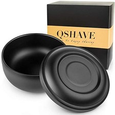 QSHAVE Stainless Steel Shaving Bowl with Lid 4 Inch Diameter Large Deep Size ...