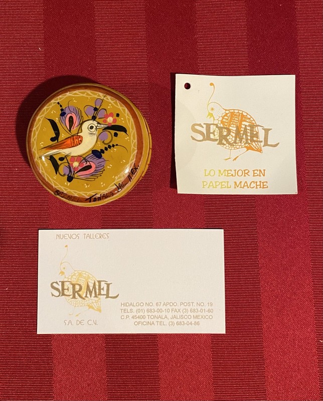 Sermal Gallery Mexico Trinket Box Paper Mâché Handmade Mexican Folk Art - Birds